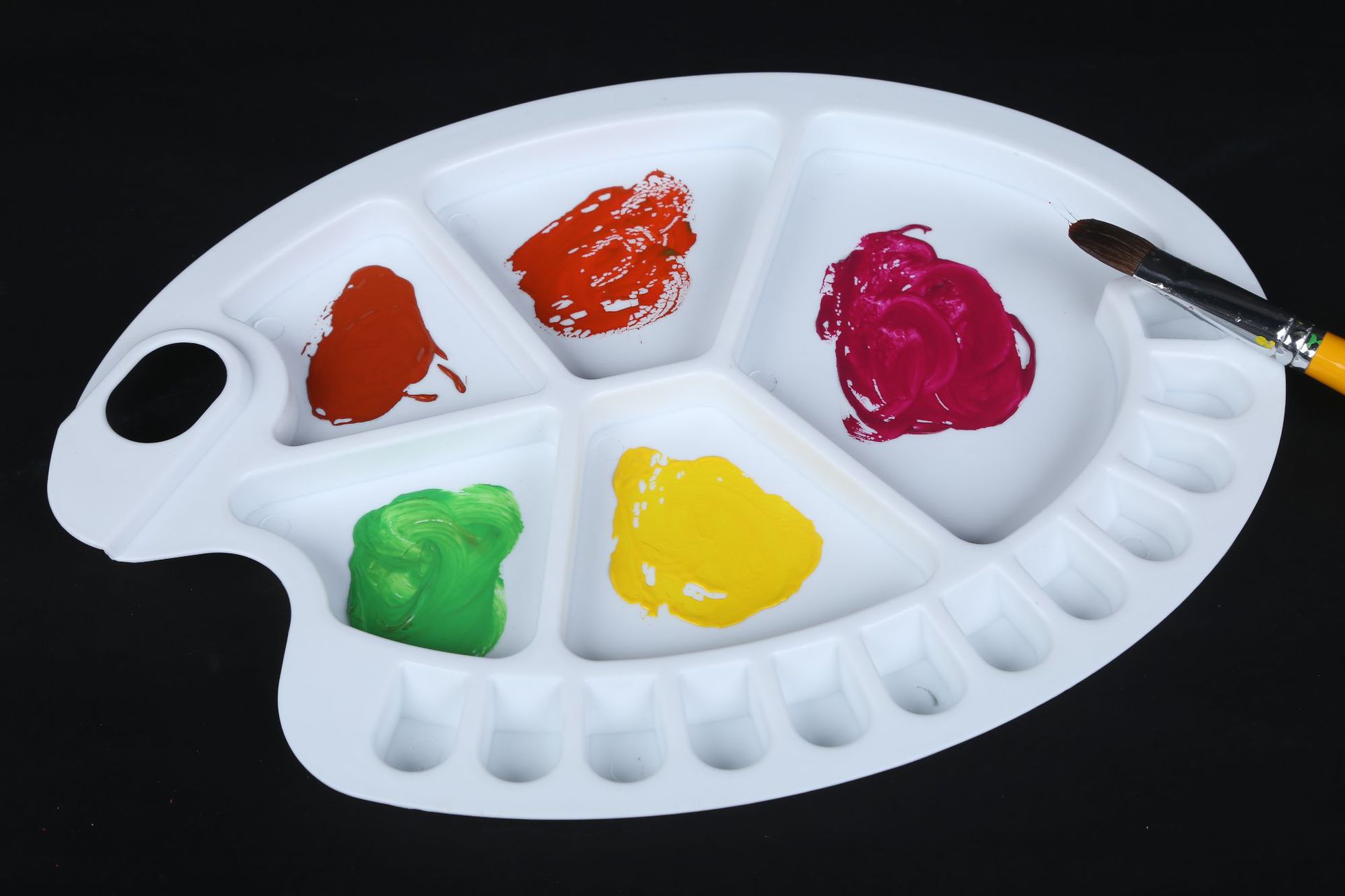 货源供应17格调色盘水彩水粉调色板 多功能调色盘 椭圆调色板