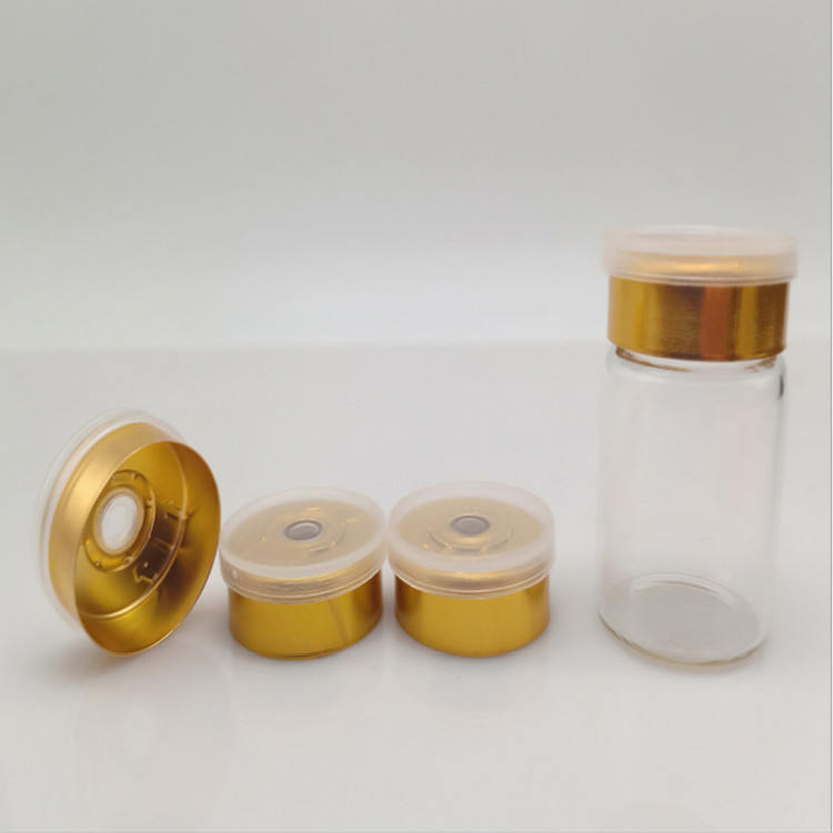 厂家销售20口径西林瓶电镀金色铝塑组合盖 定位撕拉盖 原液瓶盖