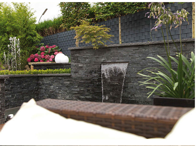 水幕不锈钢瀑布出水口花园流水造景鱼池假山庭院水幕流水墙流水槽