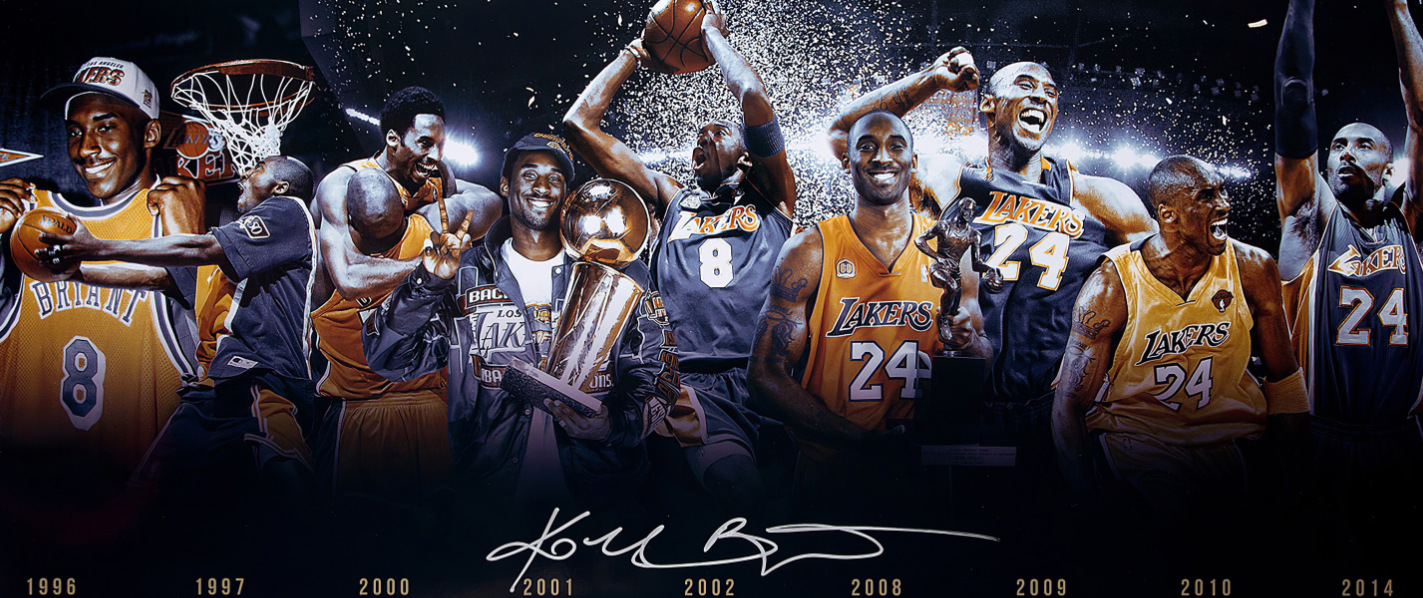 科比湖人篮球生涯海报 体育明星装饰画 微喷油画画芯