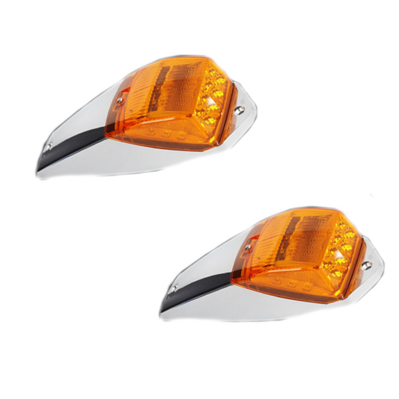 1个 17led黄光汽车边灯12v琥珀色电镀梯形黄色灯侧灯