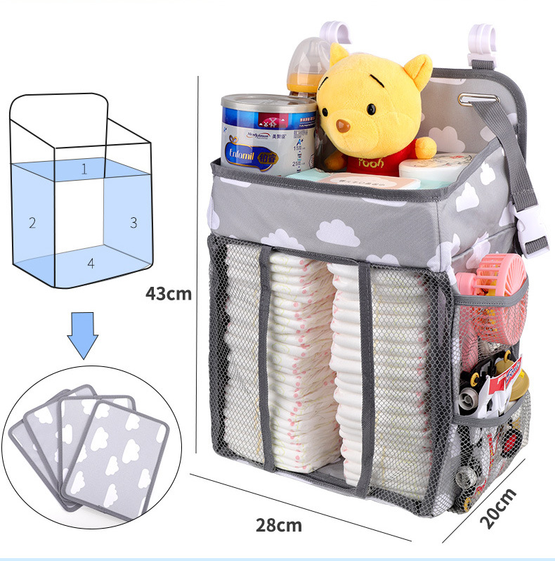 Cross-Border One Piece Dropshipping Baby Crib Hanging Storage Bag Baby's Diaper Buggy Bag Baby Hanging Storage Bag Push