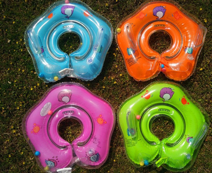 新生双层婴儿脖圈宝宝游泳圈可调节 婴儿洗澡颈圈 新生儿游泳脖圈