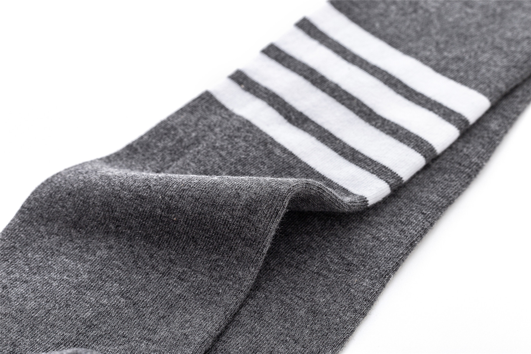 春秋四条杠灰色中筒袜纯棉女小腿袜显瘦过膝jk学院风长筒堆堆袜子