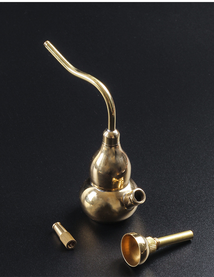 纯铜黄铜水烟壶复古老式水过滤烟斗水烟袋水烟筒水烟壶两用型