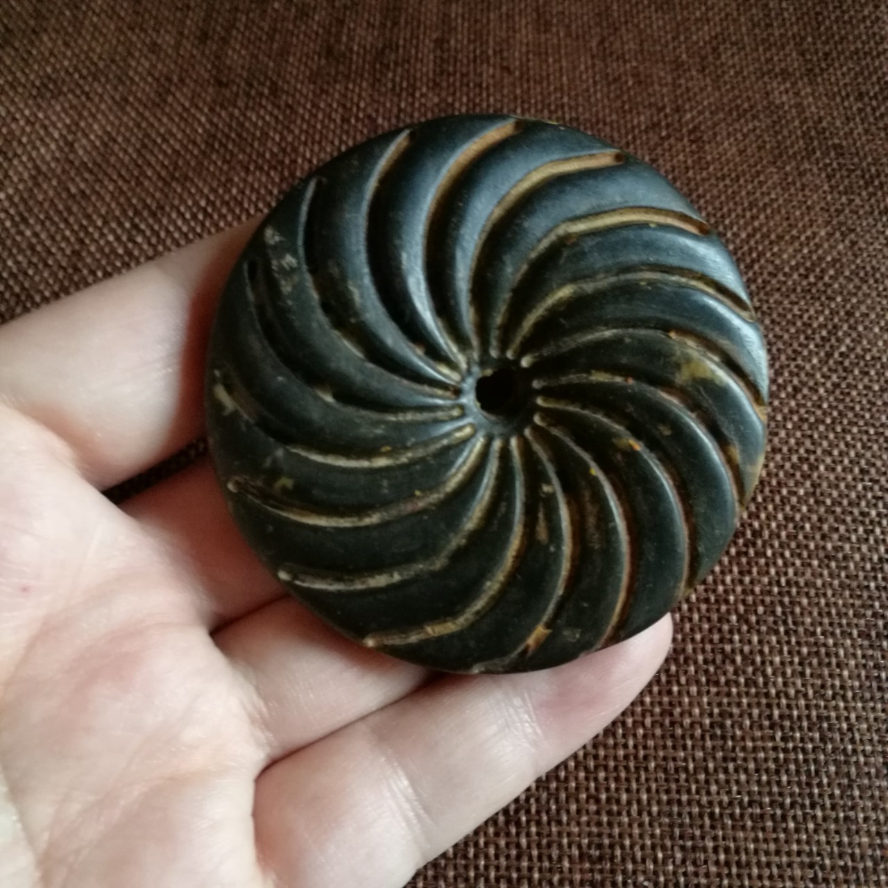 古董收藏红山文化古玩玉器杂项黑铁陨石铁镍挂件原石龙凤牌吊坠