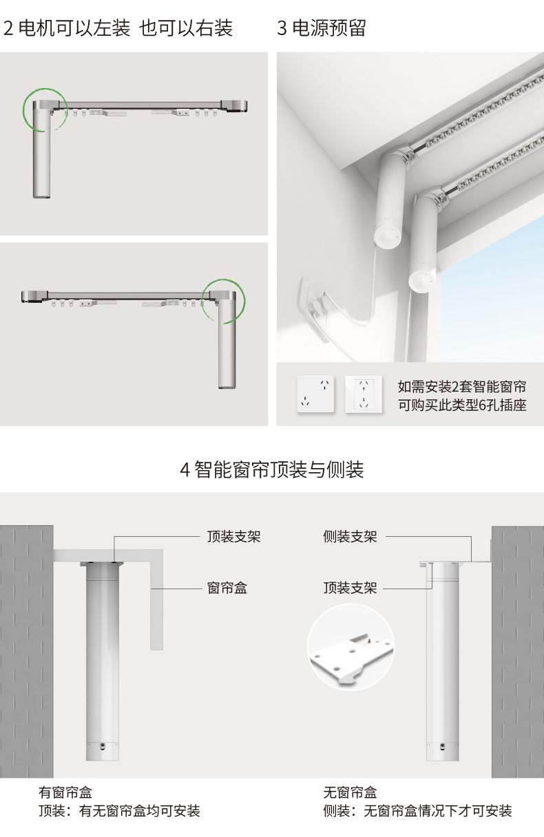 杜亚m2小米涂鸦智能电动窗帘家用开合帘电机智能遥控小爱语音控制