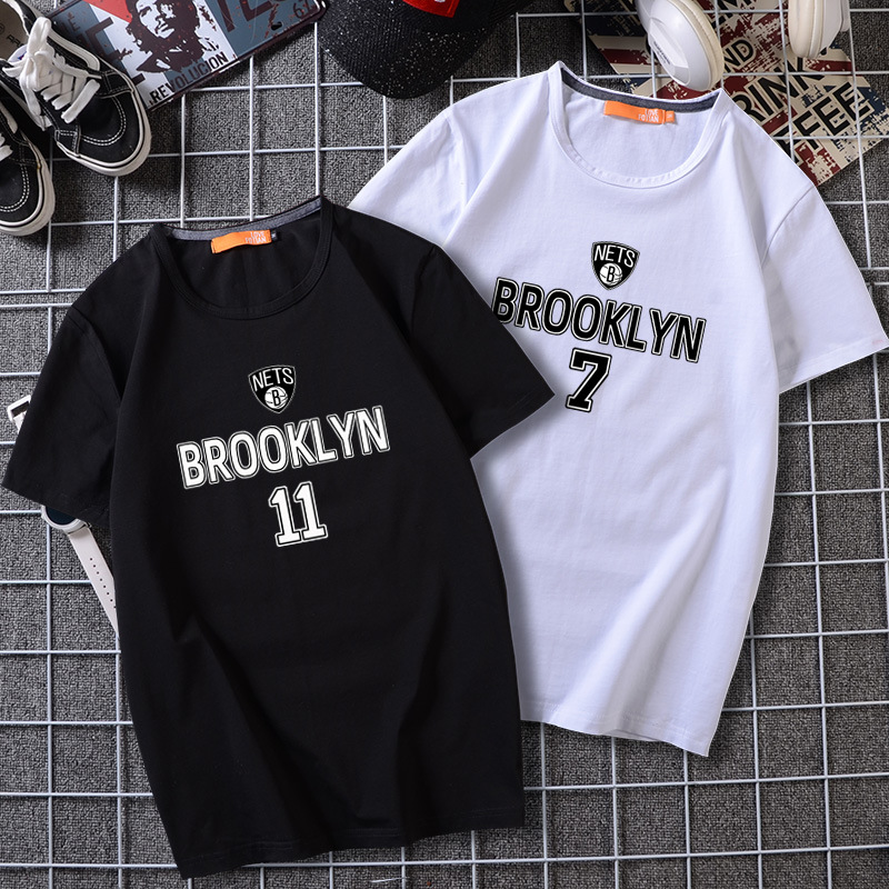 nba篮网队欧文杜兰特球衣篮球短袖t恤男冰丝半袖宽松韩版一件代发