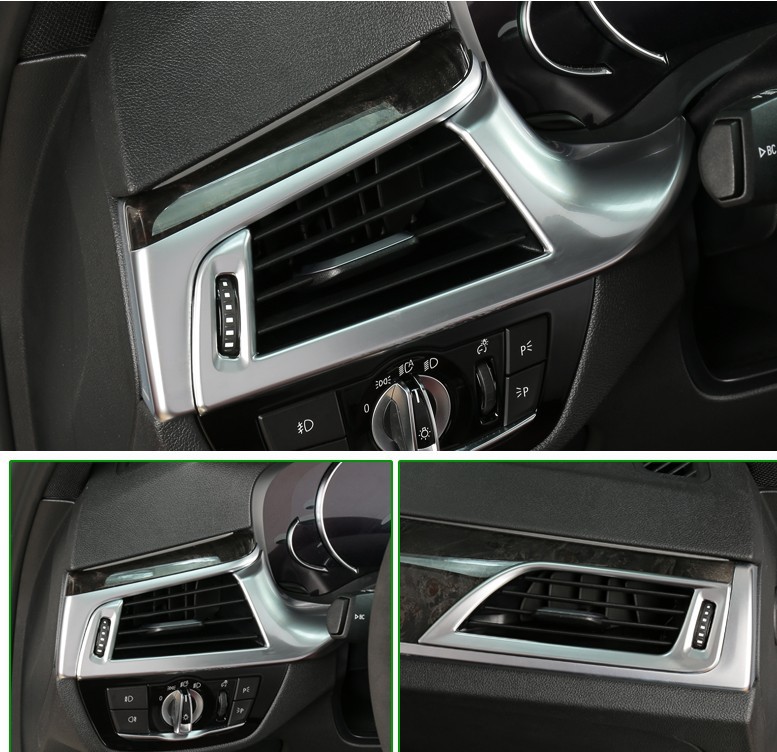 适用21款宝马5系530le525li左右空调出风口装饰框中控碳纤纹改装