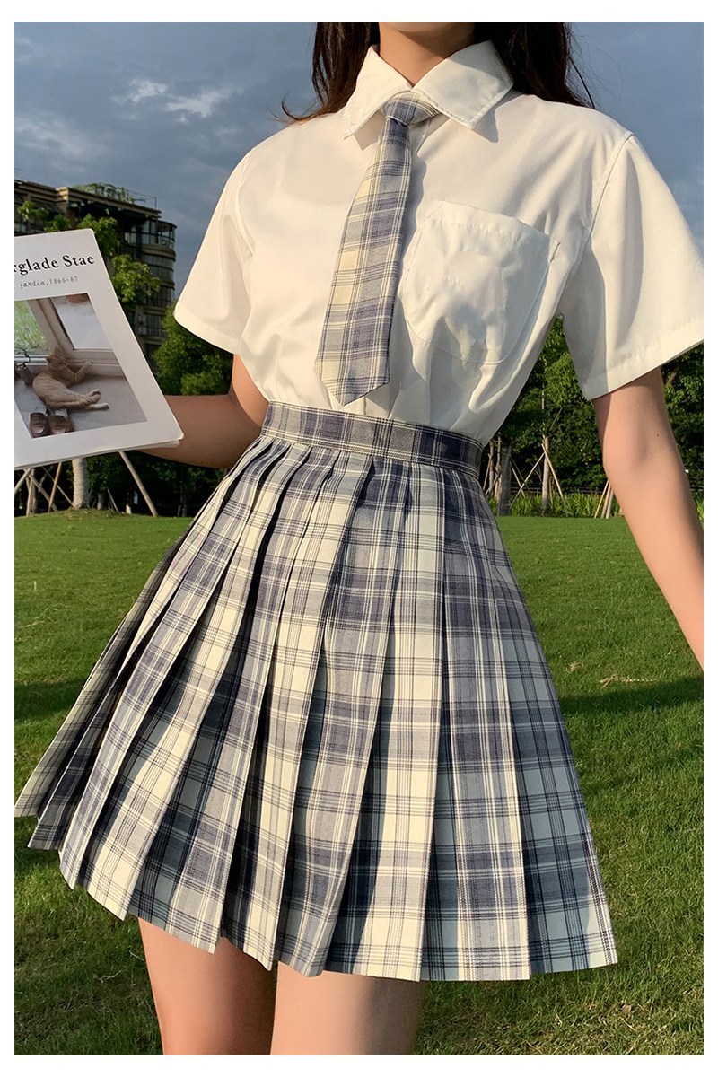 日本jk制服裙学生高腰格子日系百褶裙百折裙 温柔一刀 格裙校服裙