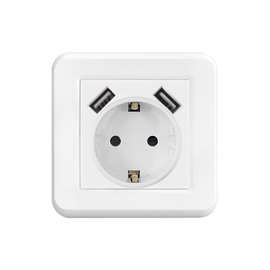 80型德标双usb插座德式欧规电源插座芬兰 葡萄牙韩国挪威通用插座