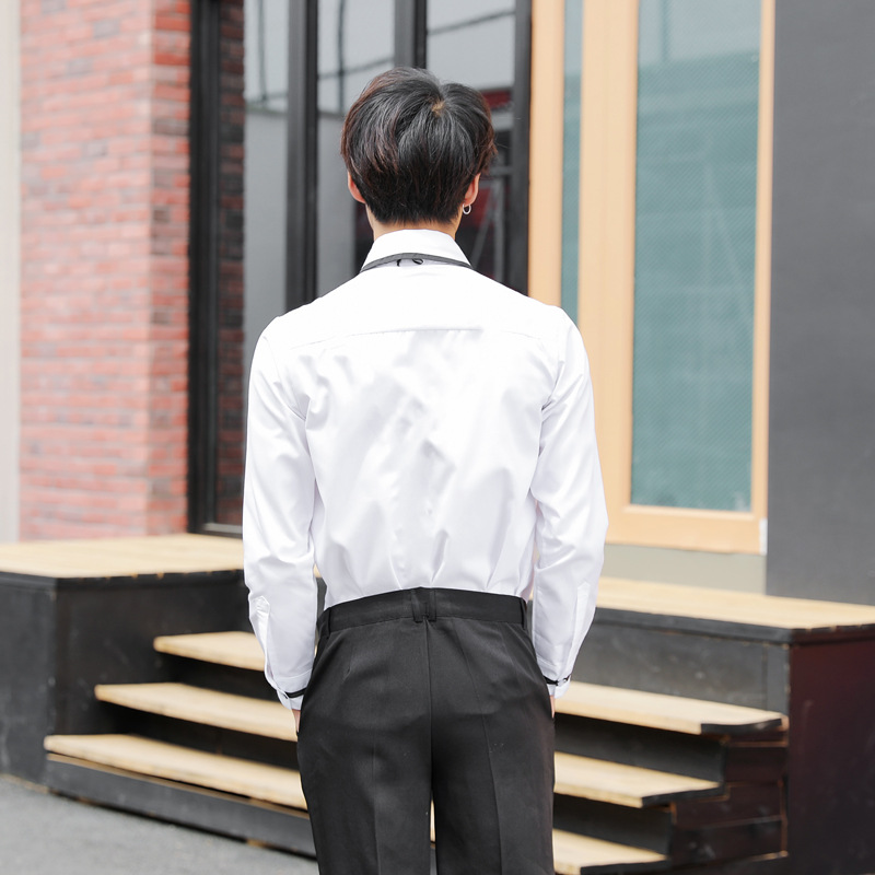 黑边男生长袖白衬衫黑裤子小时代jk制服学生装高中毕业季校服班服