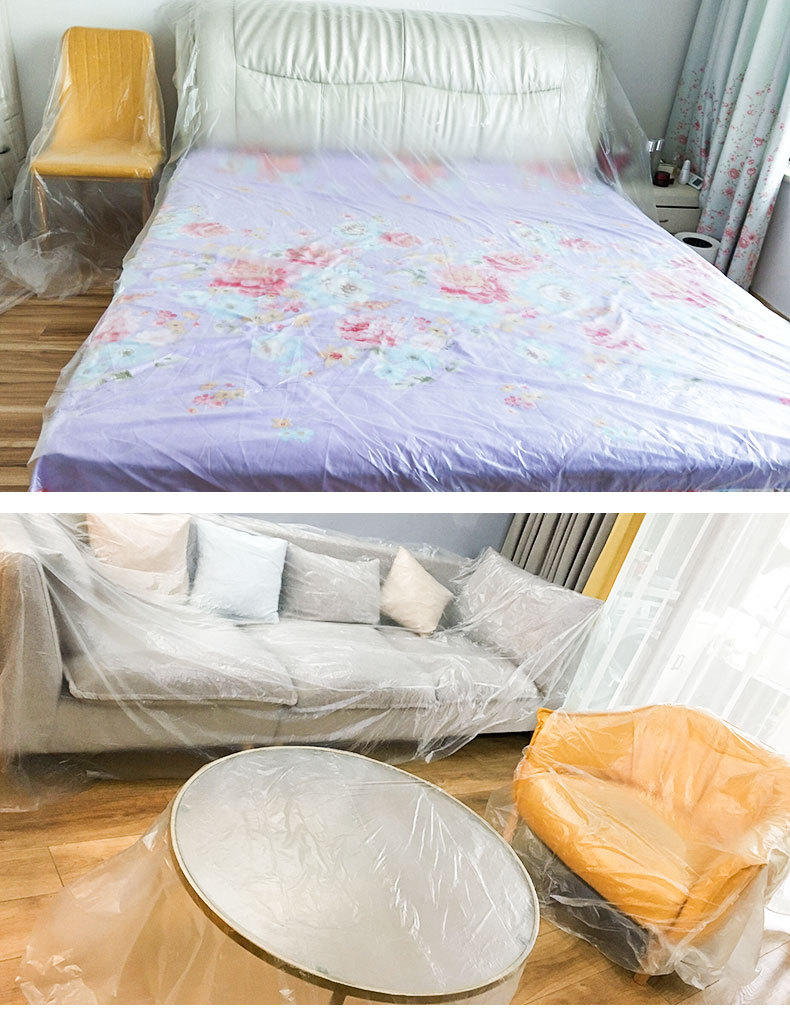 防尘膜防尘布装修家具保护膜塑料家用床盖布沙发遮盖一次性防尘罩