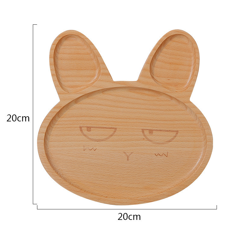 Tray Beech Children's Creative Dinner Plate Wooden Catering Bread Food Tray Wooden Dim Sum Plate Japanese Wood Dish