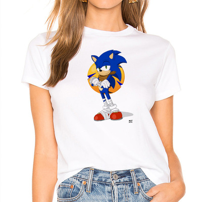 速卖通 电商sonic刺猬索尼克音速小子夏季新品女时尚短袖t恤-阿里巴巴