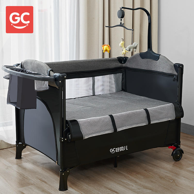 批发欧式折叠婴儿床拼接大床多功能便携式新生儿宝宝床边床摇篮床