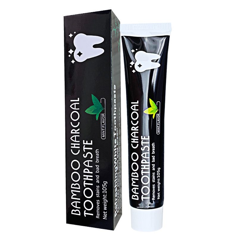 bamboo澳洲黑牙膏椰子壳竹炭牙膏实惠装黑色活性炭洁齿留兰香型