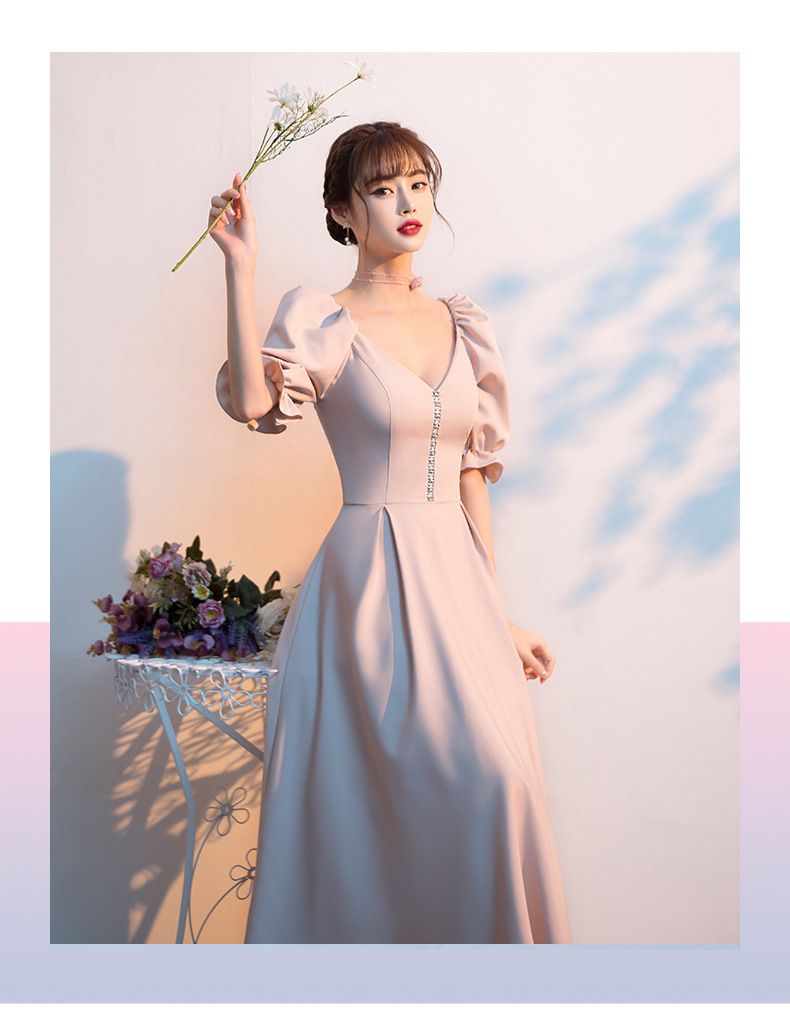 伴娘服仙气质2020新款秋显瘦遮肉简约大气姐妹团闺蜜服宴会晚礼服