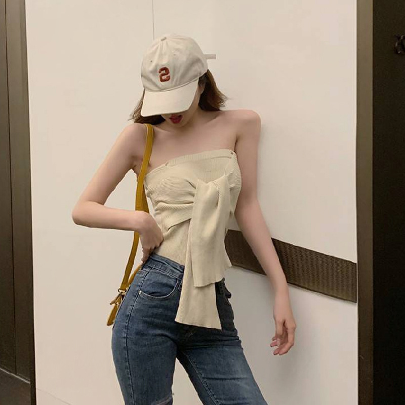 绑带针织衫抹胸外穿露肩裹胸上衣无肩带打底吊带内搭性感小背心潮
