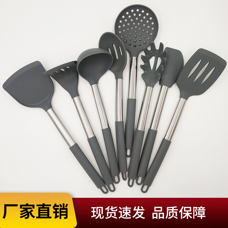 Factory Direct Sales All-Inclusive Silicone Kitchenware 10 Pcs Set Non-Stick Silicone Shovel Spoon Kitchen Tools 10-Piece Set