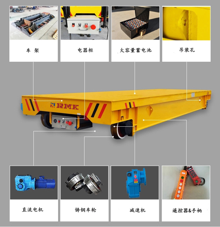 车间专用电动轨道平车 有轨式蓄电池平板运输车 车间轨道运输小车