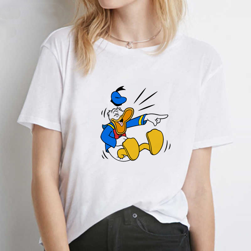 2020速卖通女装新款 唐老鸭 黛丝 donald duck 趣味搞笑百搭t恤夏