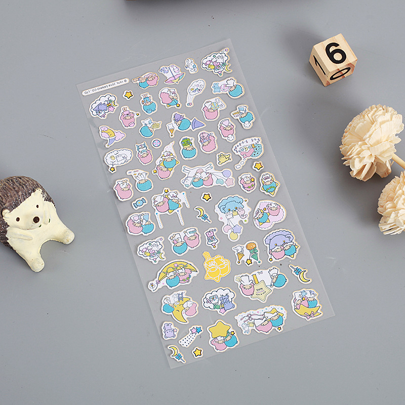 可爱卡通平面贴 儿童diy手帐日记装饰卡通动物西瓜贴纸贴画定制