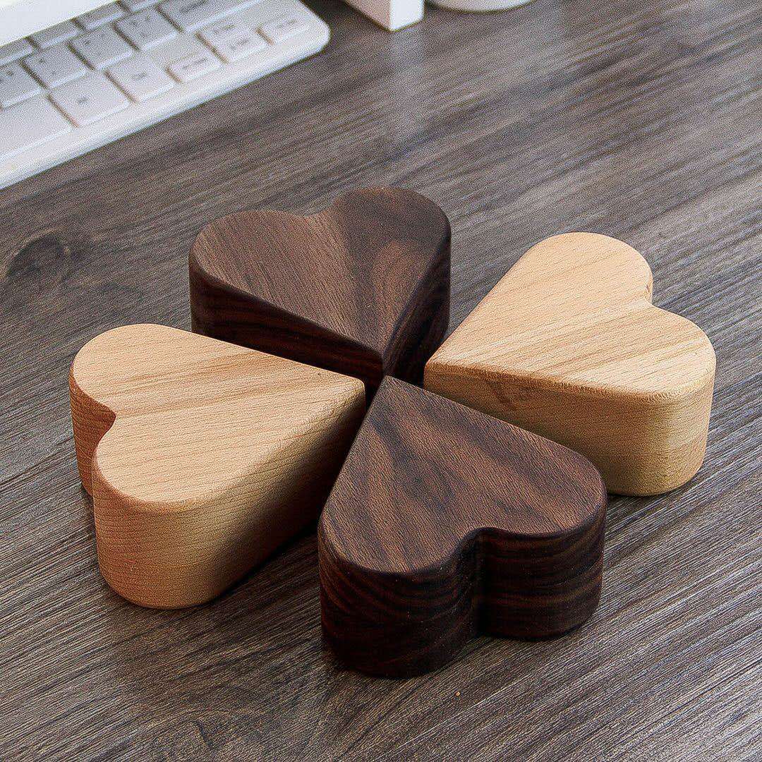 心形木质戒指礼盒精品胡桃木榉木爱心首饰盒表白求婚戒指包装盒