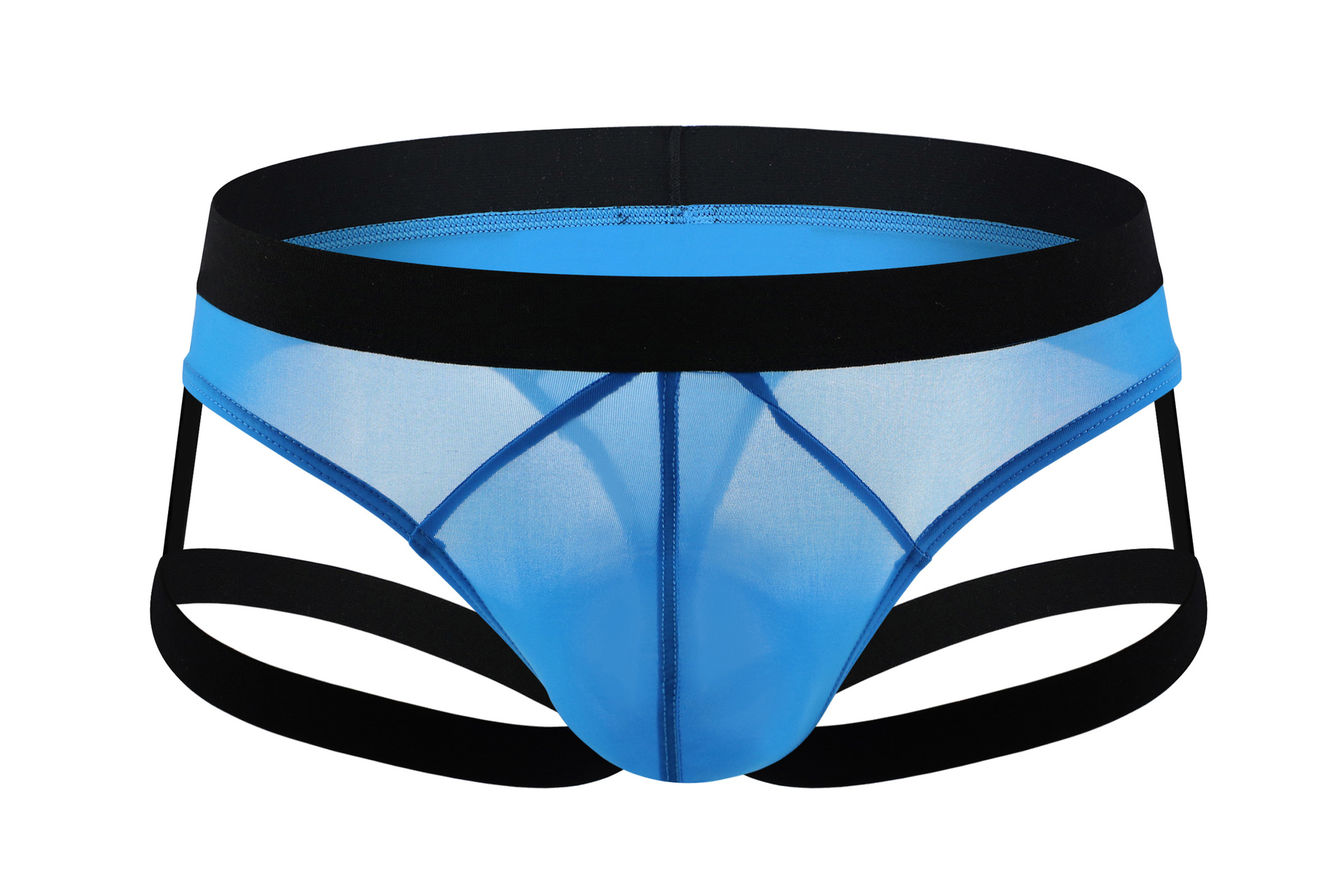 男士内裤丁字裤性感透明冰丝诱惑吊带情趣丁裤