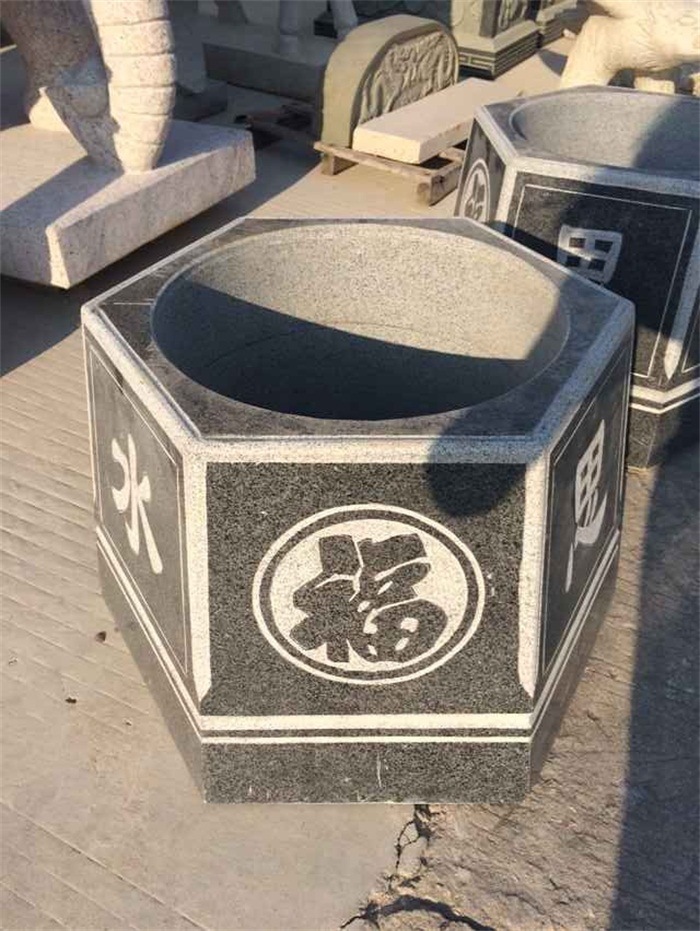 大理石打造井圈井口 六角四角井圈 复古石井圈 家用石井口