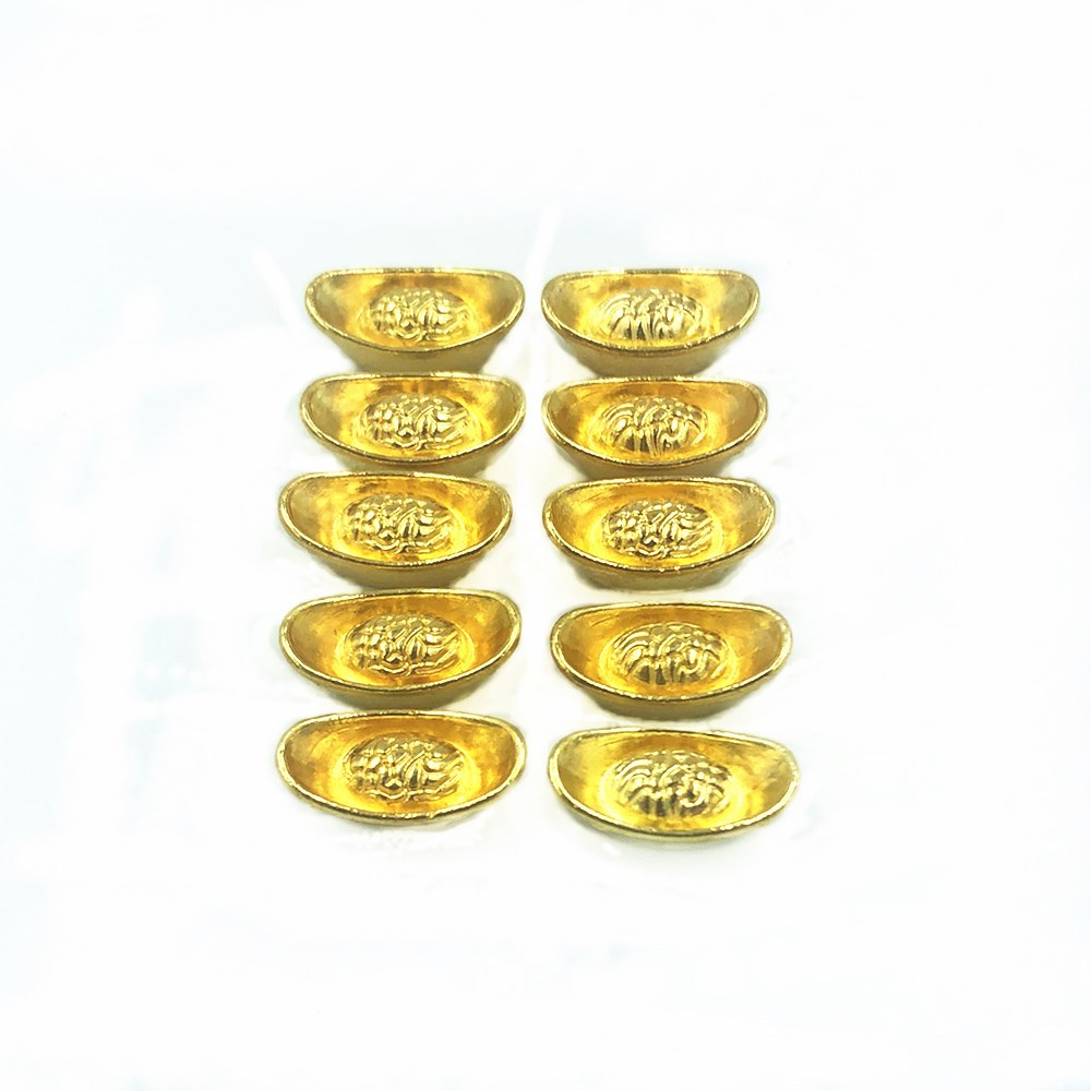 厂家直供仿真合金实心大小金元宝居家办公婚庆迷你风水摆件礼品