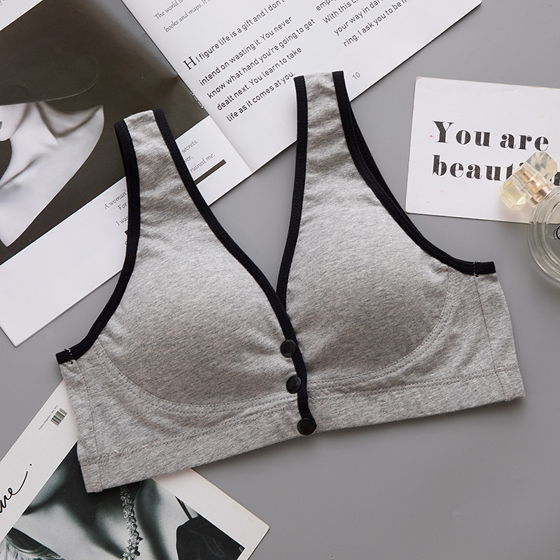 206 New Vest Nursing Bra Pure Cotton Wireless Front Buckle High Elastic Breathable Pregnant Women Bra Thin