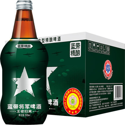 blue ribbon/蓝带 将军啤酒瓶装 500ml*12瓶/箱11°p精酿啤酒