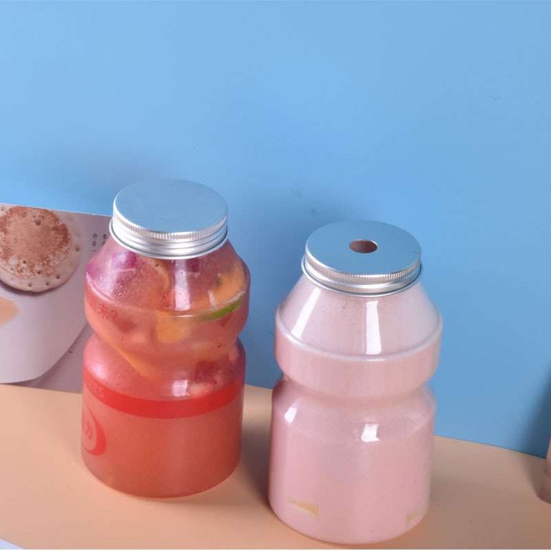 500ml一次性pet塑料奶茶瓶外卖带盖快乐多喜茶网红奶茶瓶果汁杯