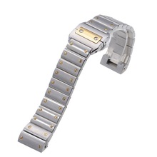 厂家特制实心锈钢手表带配山度士系列双按蝴蝶手表配件18 23 mm