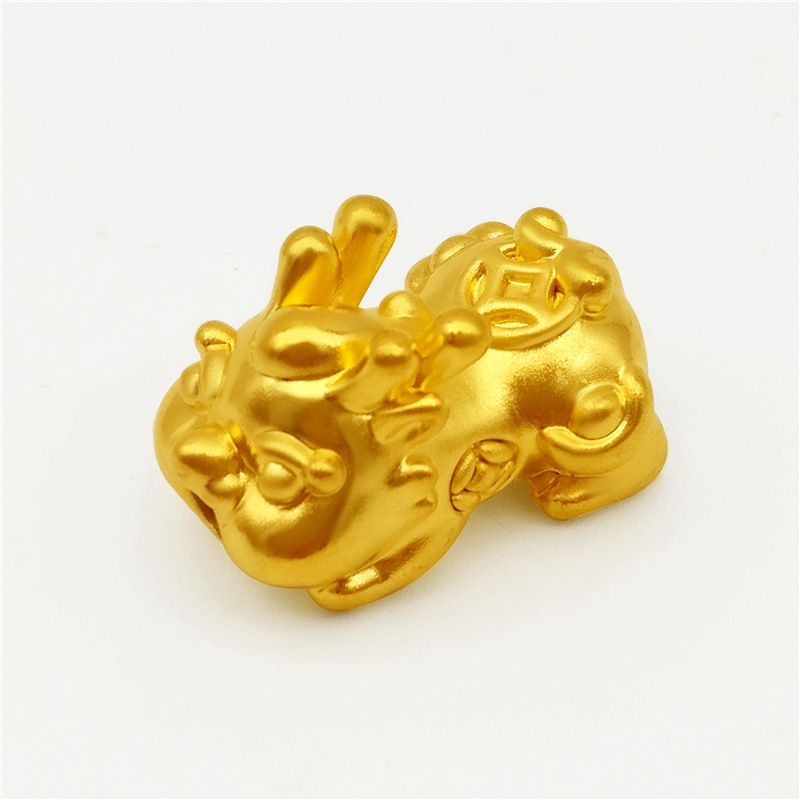 3d硬金足金999可爱貔貅宝宝 手链手串黄金转运珠水贝批发