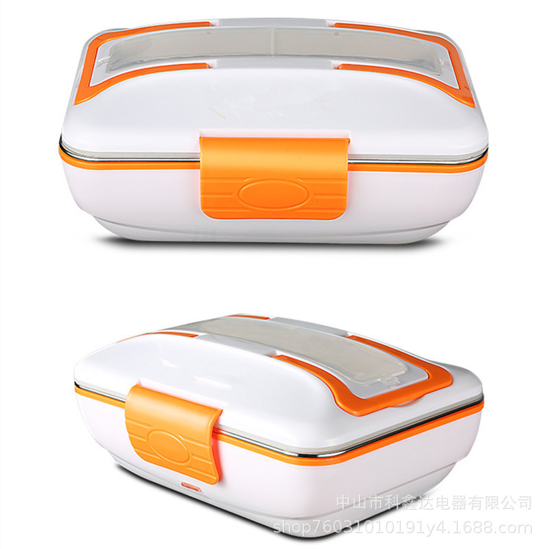 Steel Heating Bento Box Portable Split Electric Heating Thermal Box Heating Rice Machine White Collar Work Style