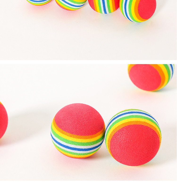 厂家直销eva彩虹球弹力球 抛掷互动玩具洁齿耐咬玩具球自嗨猫玩具