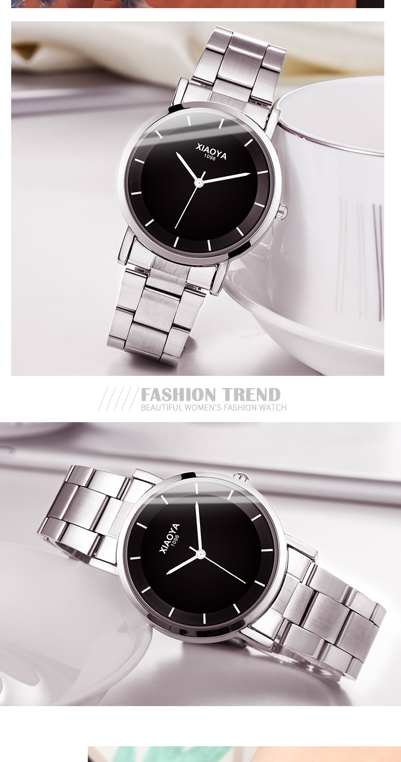 筱雅xiaoya韩国时尚品牌手表男士女款钢带防水情侣手表1096批发