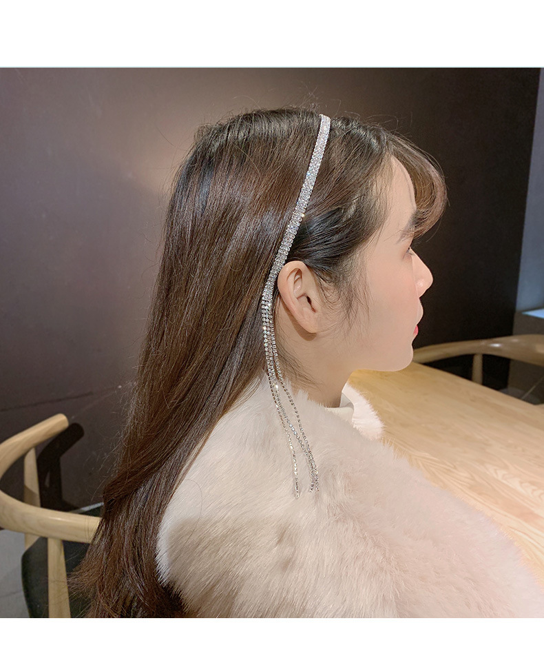 迪丽热巴同款流苏闪钻发箍水钻头箍日韩少女发箍发饰超仙