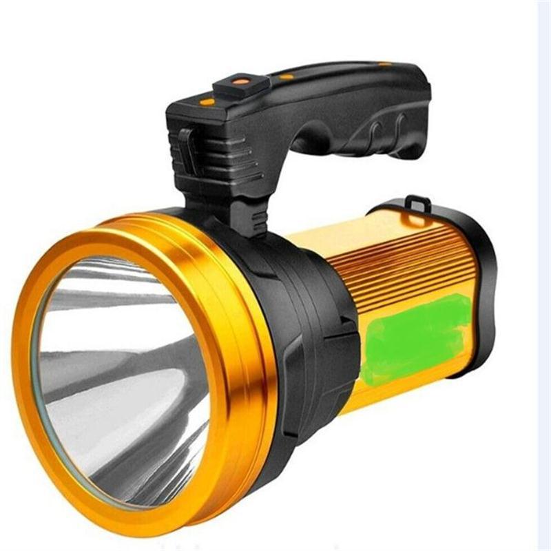 led手电筒手提式强光远射锂电池充电探照灯野营灯户外露营手提灯