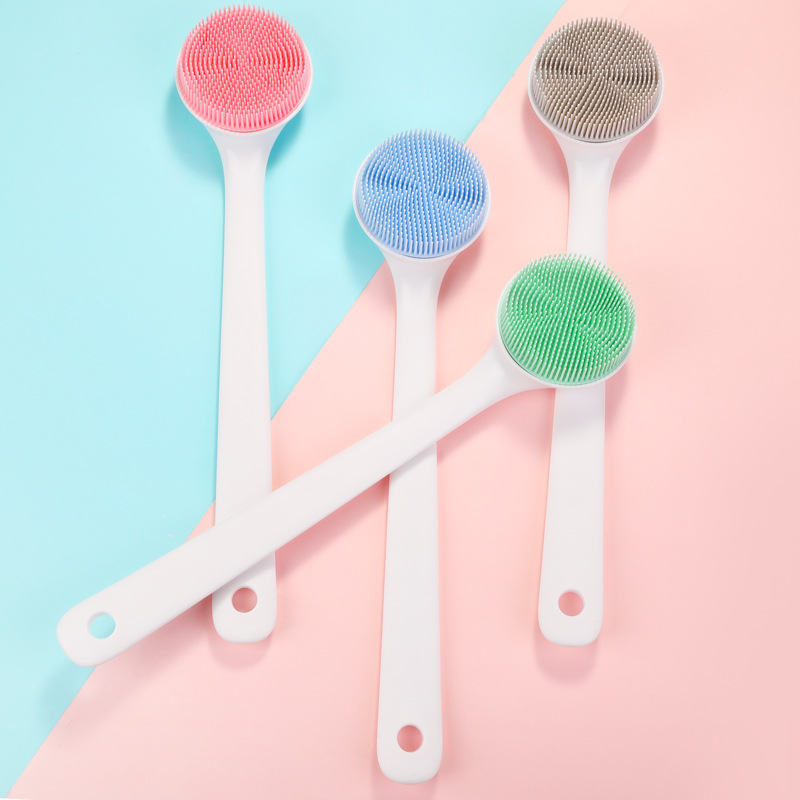洗澡神器硅胶沐浴刷按摩洗浴用品搓泥搓背搓澡长柄不求人后背刷子