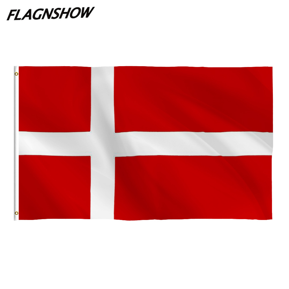 90x150cm可穿杆丹麦国旗铜圈打孔 户外房顶汽车装饰旗帜4号大旗