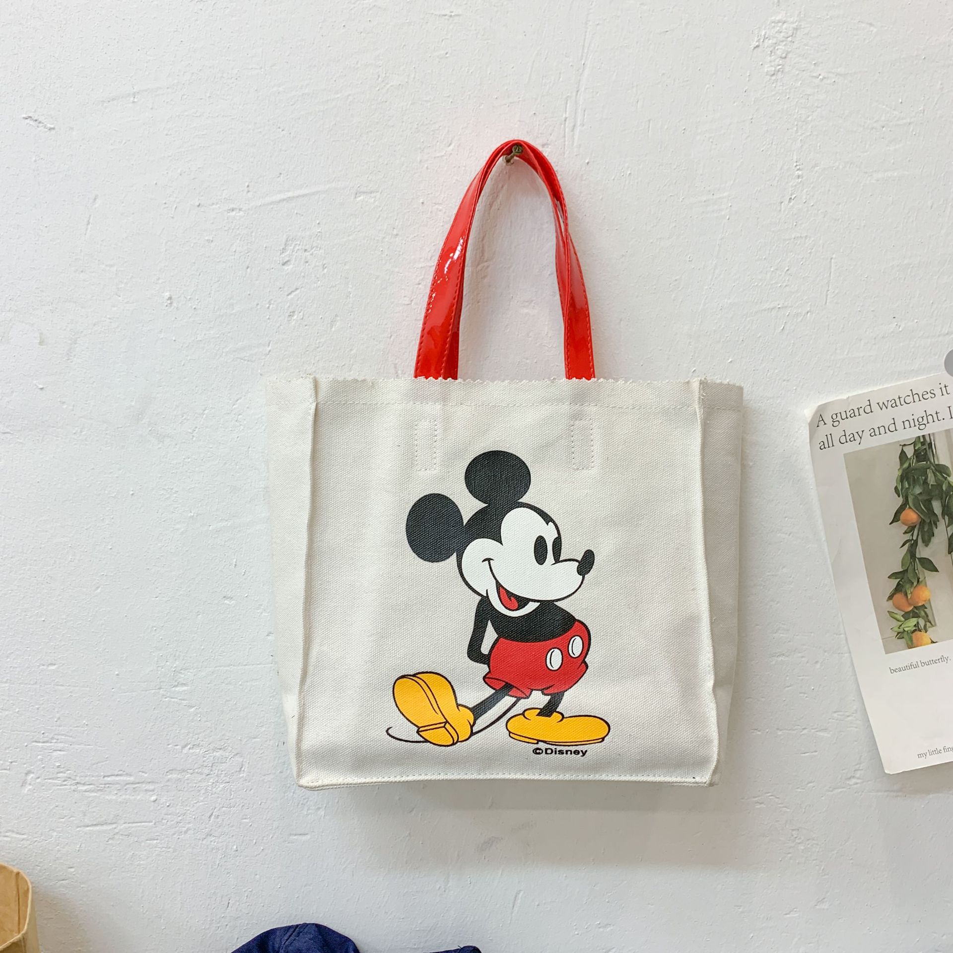米奇购物袋 韩国东大门卡通帆布包米老鼠托特包米奇敞口手提女包