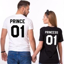 外贸T恤PRINCE 01 & PRINCESS 01（背后印）情侣T恤