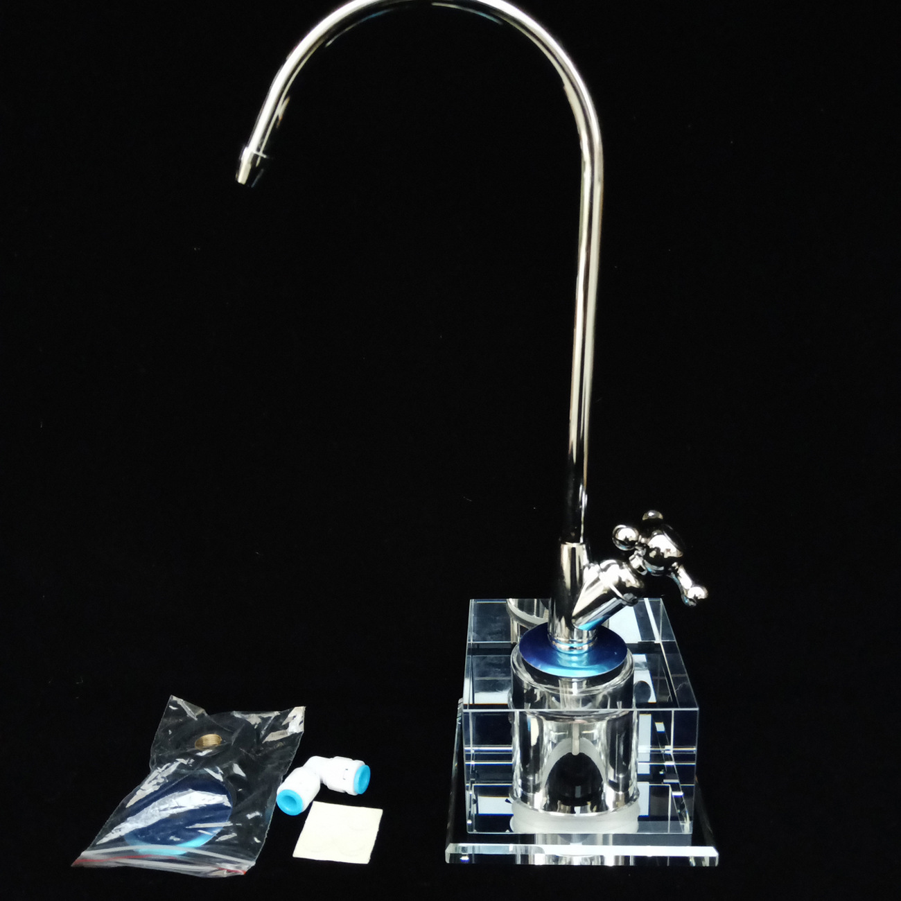 水晶底座净水器配件 二分移动龙头底座固定神器免打孔厨房