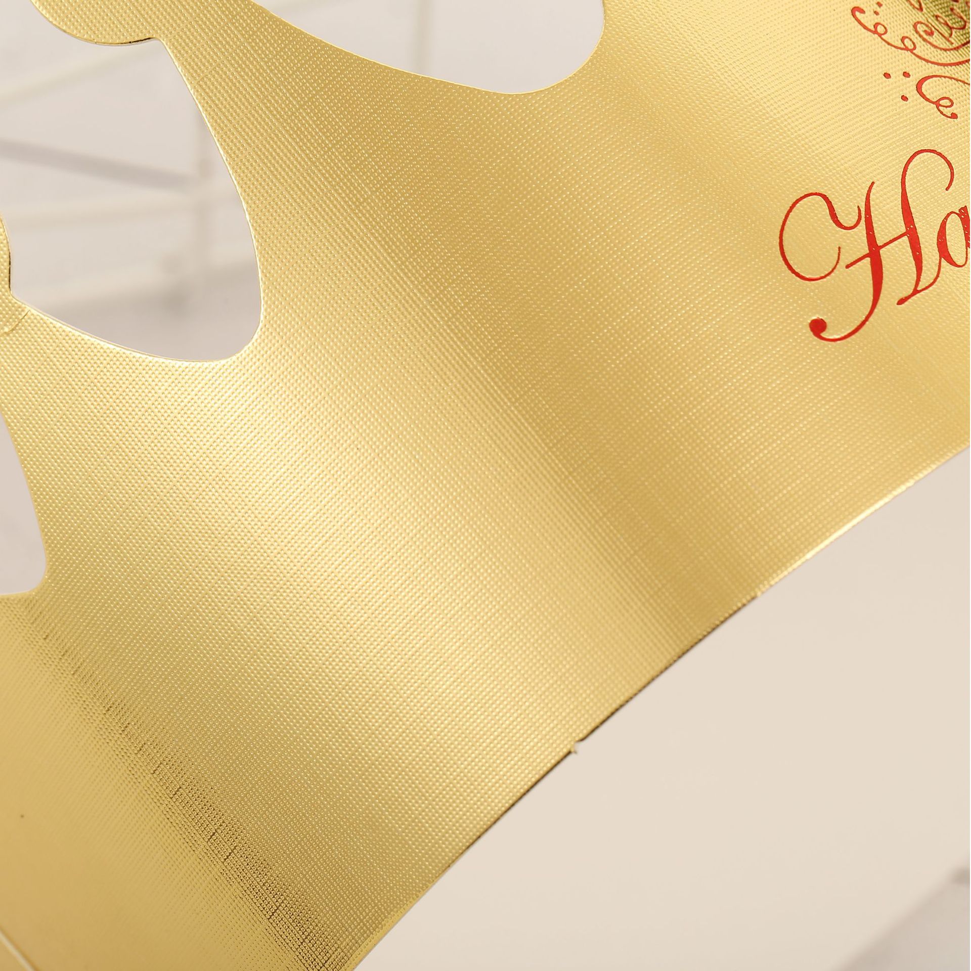 一次性加厚带纹路金卡纸生日帽 烫金卡通皇冠生日派对蛋糕纸帽子