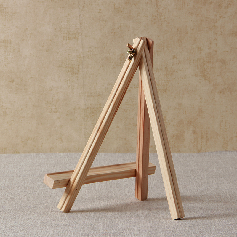 迷你三角支架原松木头装饰展示摆件diy道具木质工艺品创意小画架