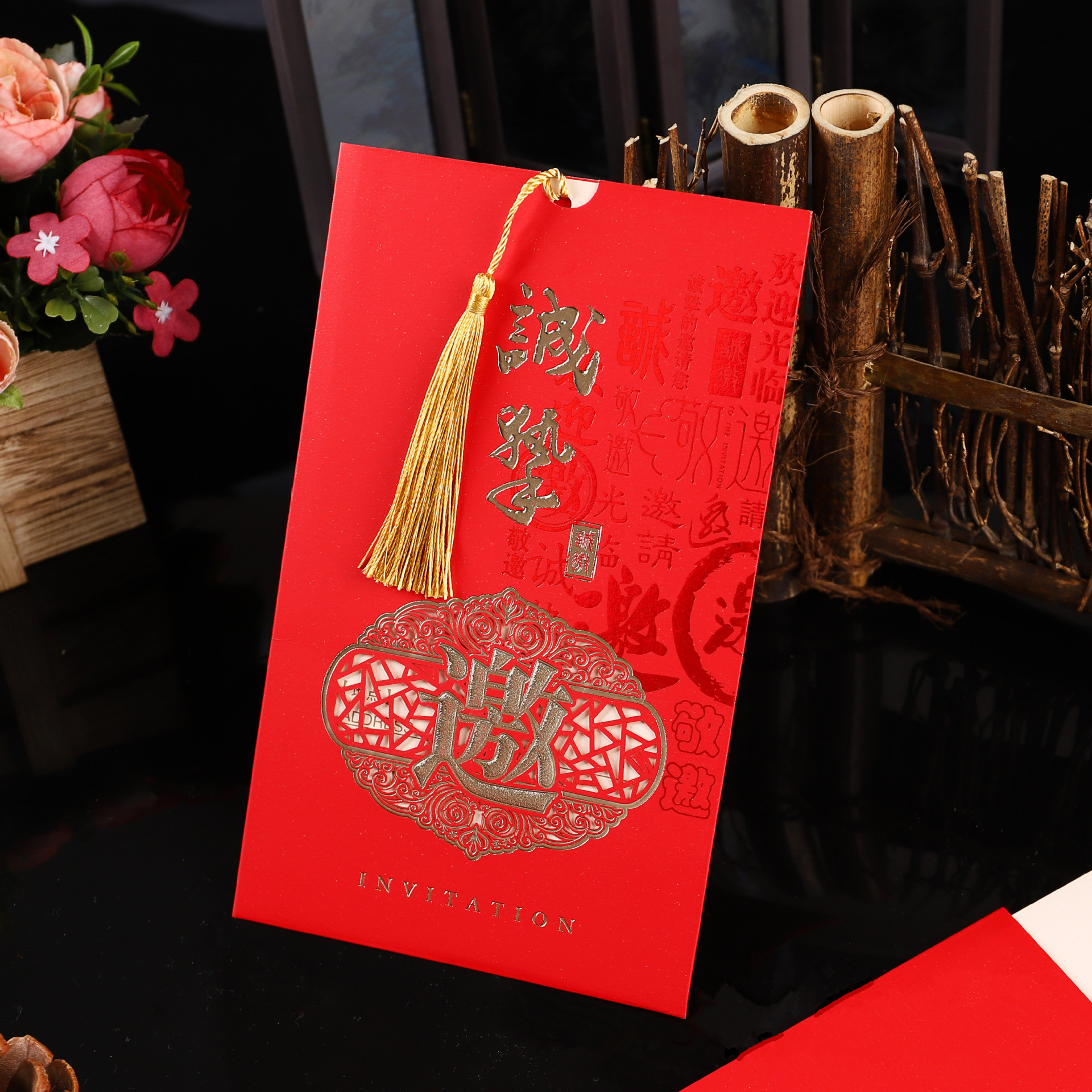 现货批发供应2020新款高档结婚请帖 婚礼喜庆请柬婚庆喜帖邀请函