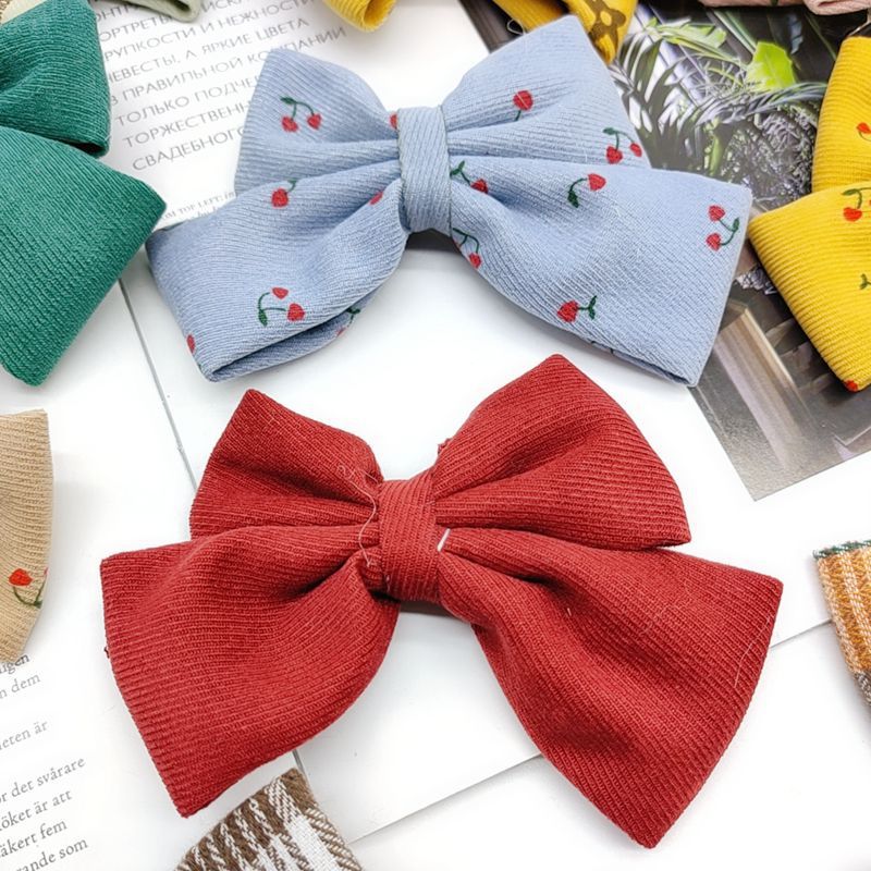 韩版冬款蝴蝶结发夹鸭夹少女学生气质头饰日系多图案新款顶夹批发